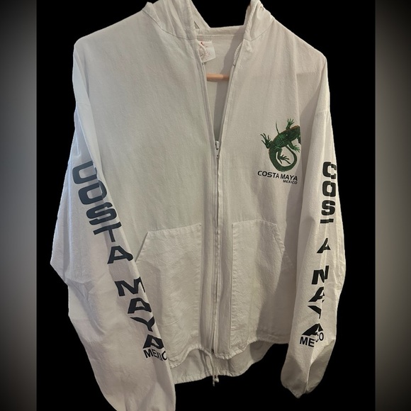 Jackets & Blazers - VTG 90’s Costa Maya Mexico Iguana Full Zip Light Weight Jacket Size Large